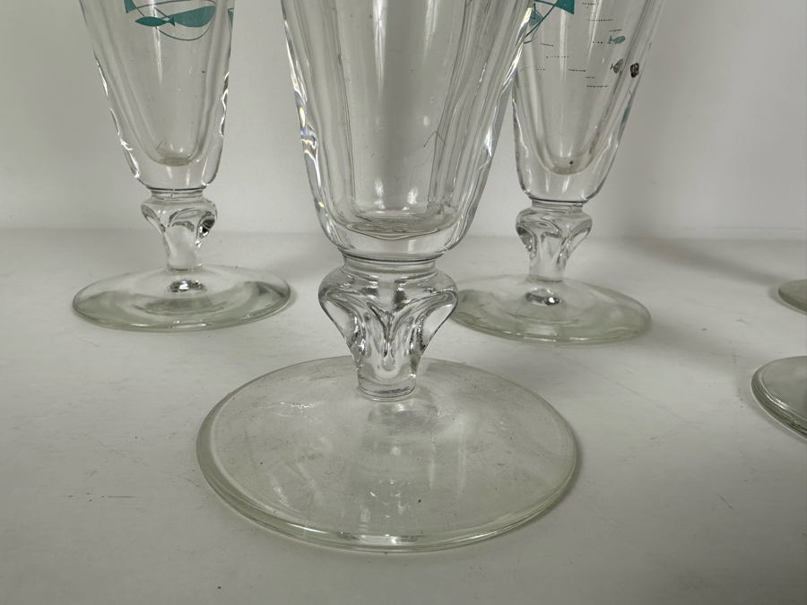 Five Vintage Libby Atomic Age Fish Pilsner Glasses 8H [Photo 5]