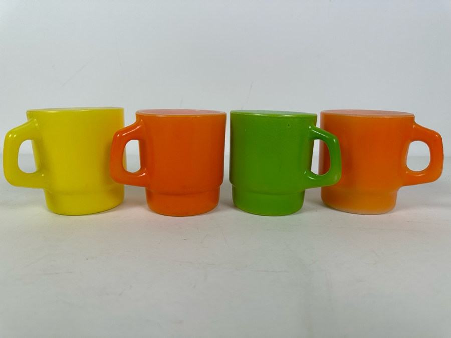(4) Vintage Anchor Hocking Fire King Mugs 3.5H [Photo 3]
