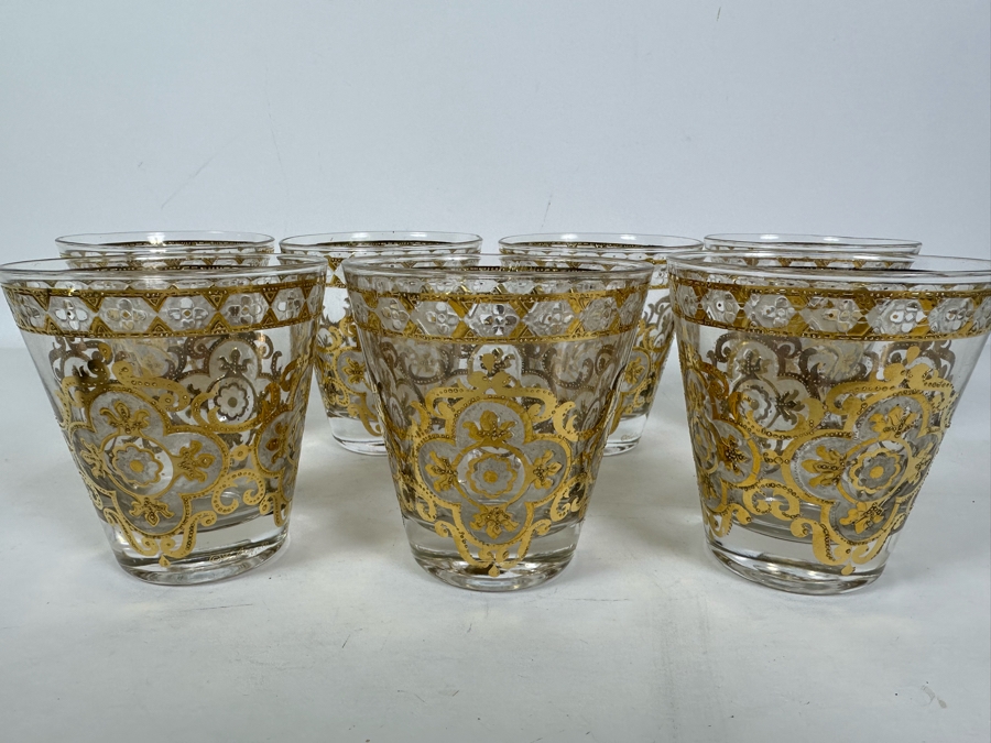 (7) Vintage Culver Gold Double Old Fashioned Glasses 4H [Photo 2]
