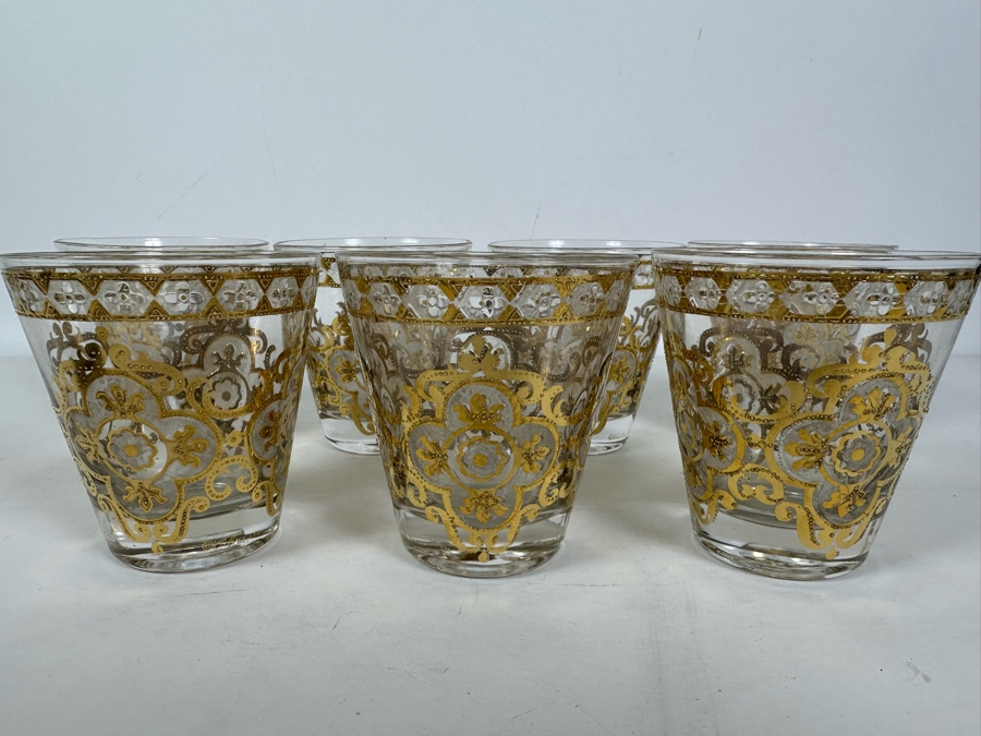 (7) Vintage Culver Gold Double Old Fashioned Glasses 4H [Photo 3]