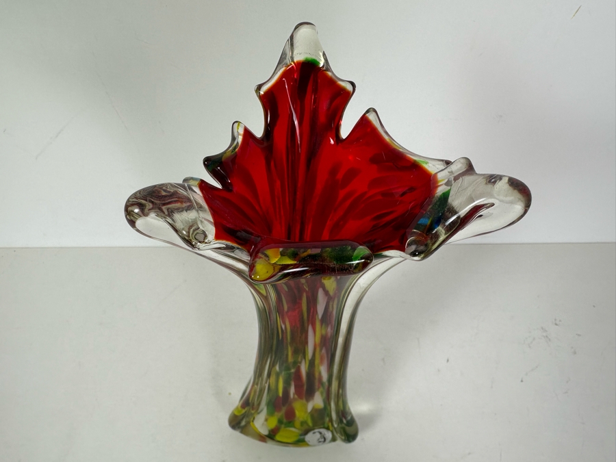 Stunning Mid-Century Modern Venetian Art Glass Vase Italy 12H [Photo 6]