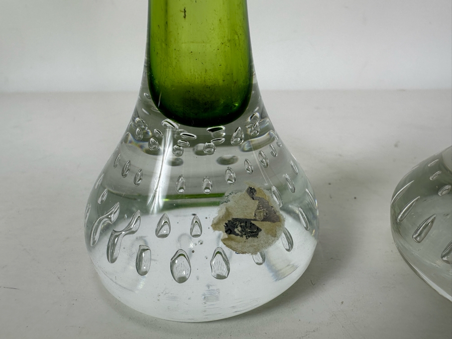 Pair Of Swedish E&R Golden Crown Art Glass Bud Vases 8H & 10H [Photo 5]