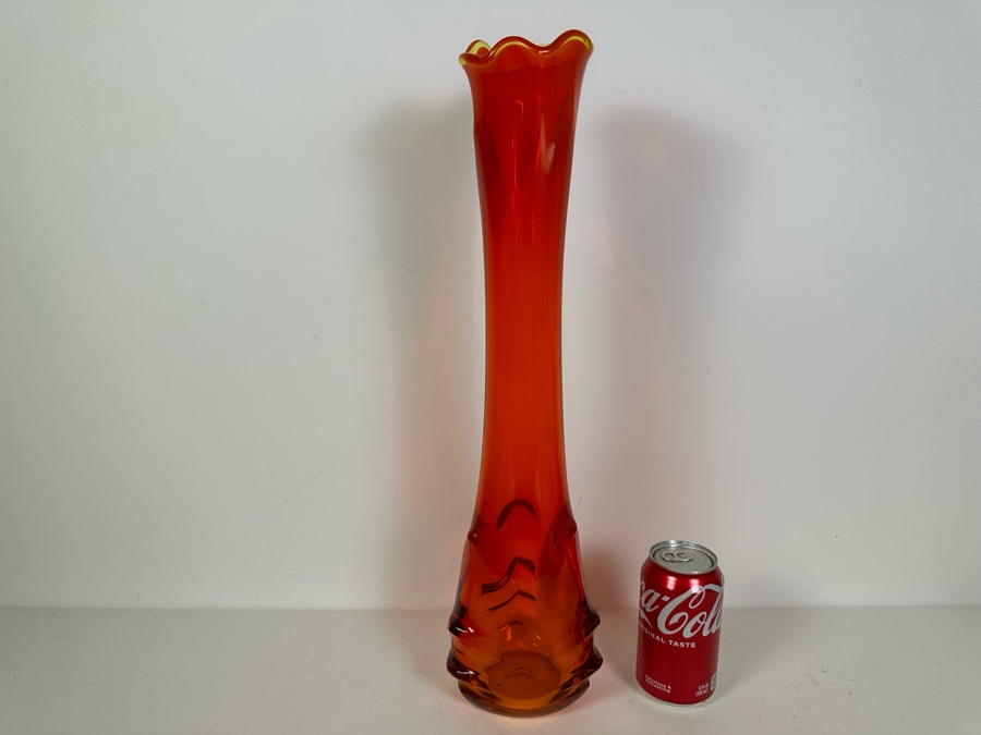 Large Vintage MCM Viking Glass TUNDRA Swung Vase 20'H [Photo 5]