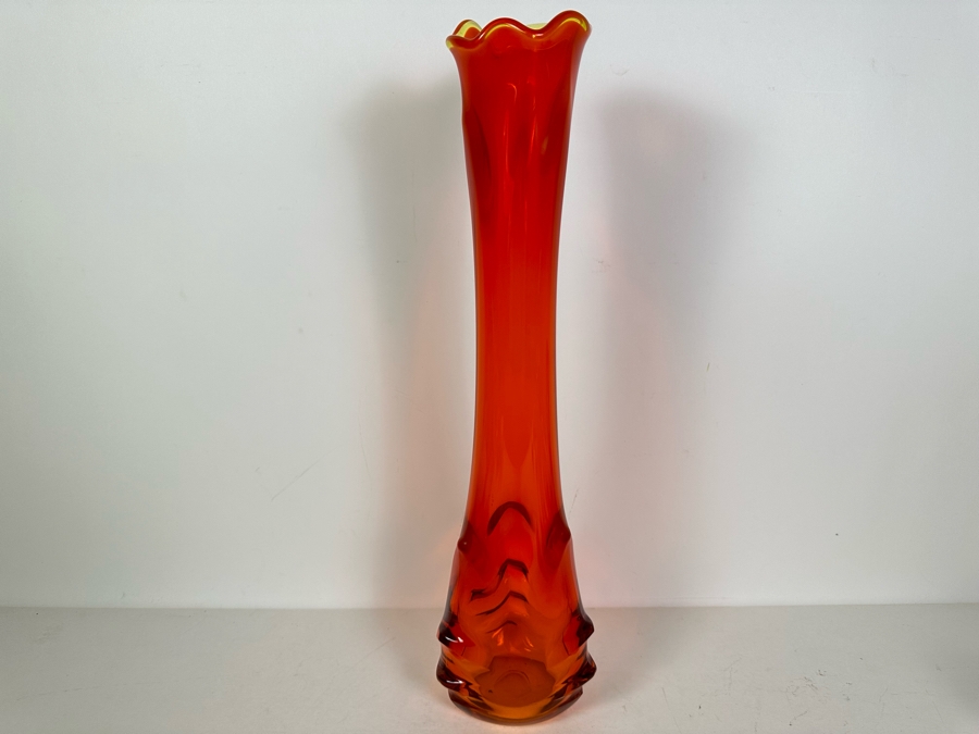 Large Vintage MCM Viking Glass TUNDRA Swung Vase 20'H [Photo 3]
