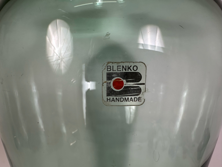 Large Vintage Blenko Handmade Blown Glass Vase 24.5'H	 [Photo 4]