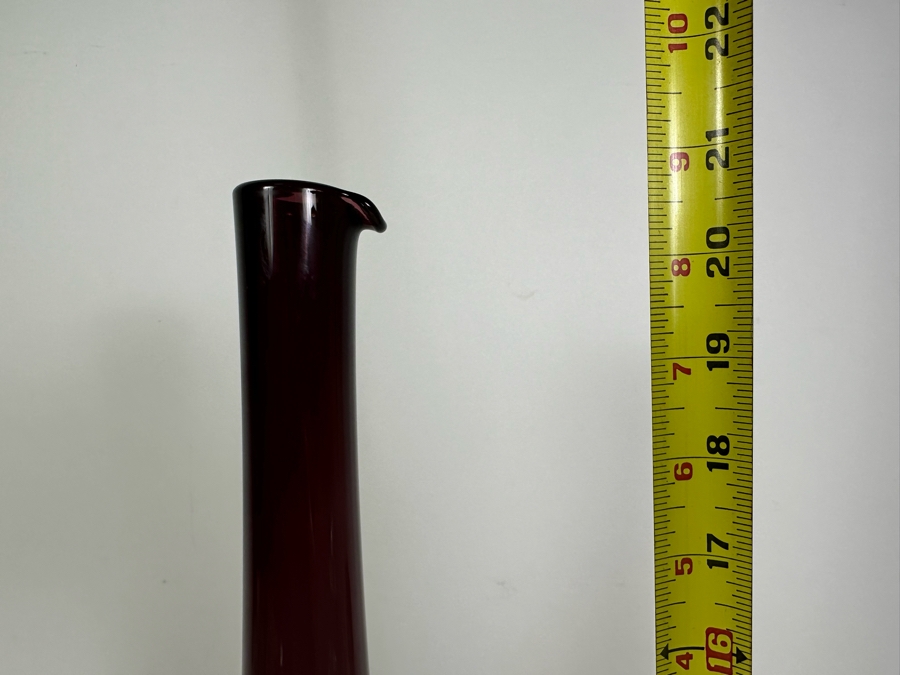 Large Vintage MCM Zeller Purple Amethyst Pinched Dimpled Glass Vase 21'H [Photo 7]