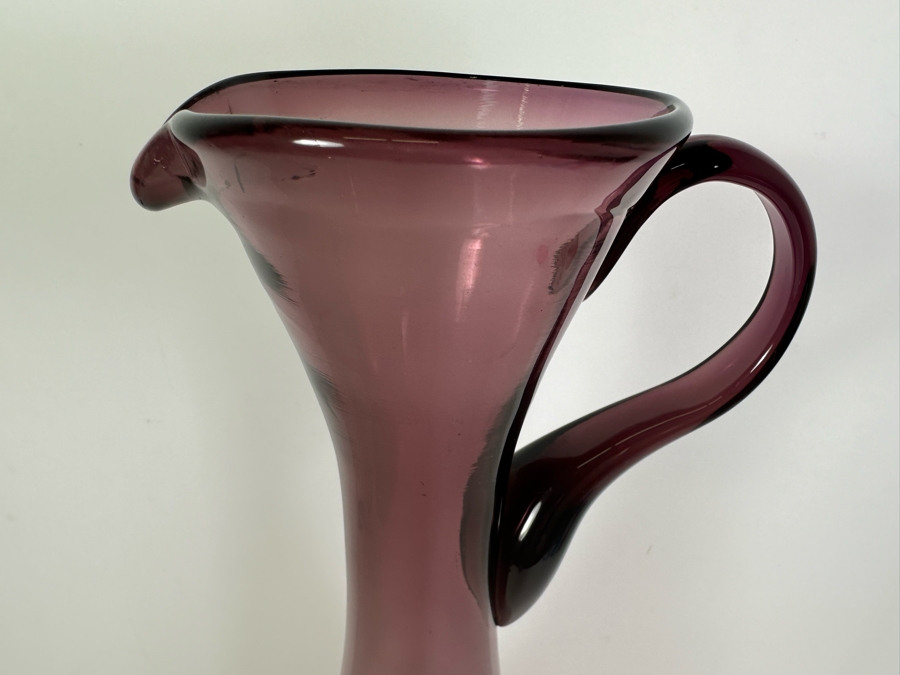 Large Vintage Blenko Purple Amethyst Glass Pitcher 20.5H [Photo 4]