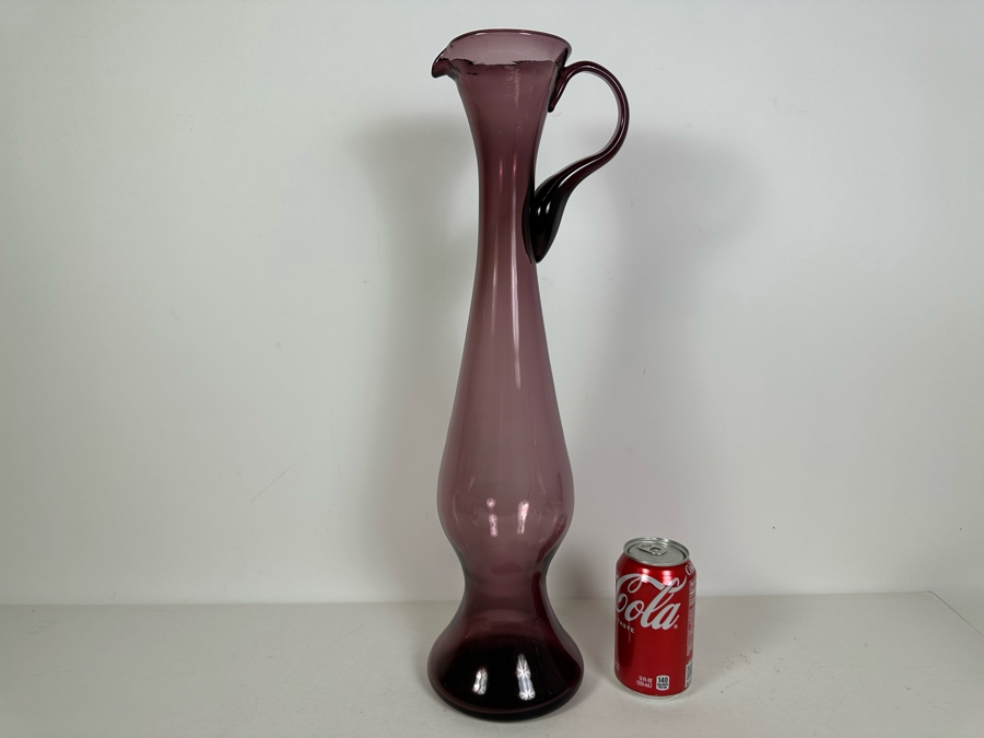 Large Vintage Blenko Purple Amethyst Glass Pitcher 20.5H [Photo 3]