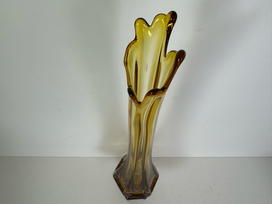 Large Vintage Viking Glass Swung Vase 23'H [Photo 6]