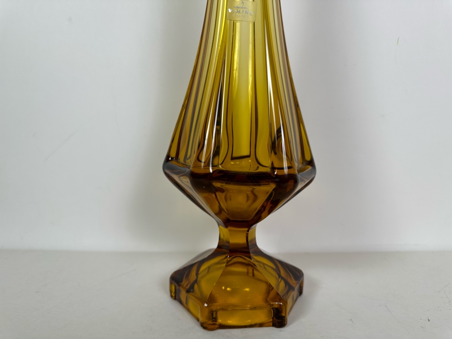 Large Vintage Viking Glass Swung Vase 23'H [Photo 5]