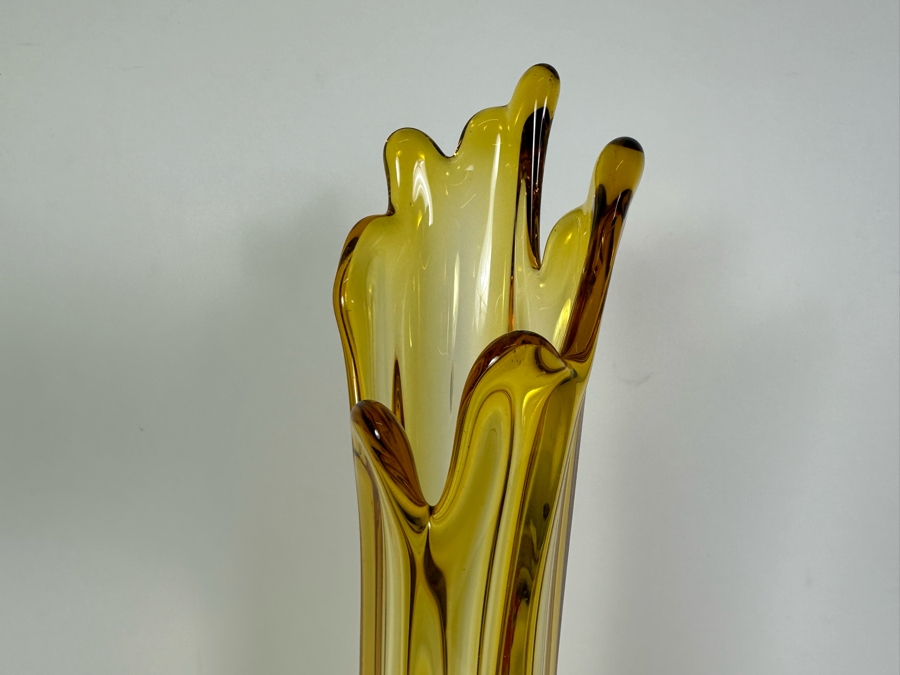 Large Vintage Viking Glass Swung Vase 23'H [Photo 4]