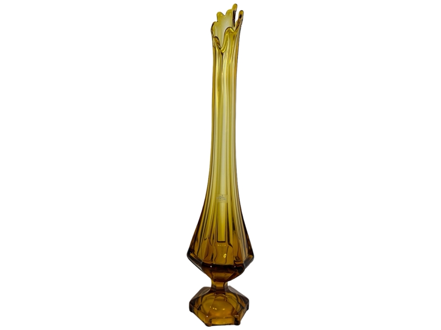 Large Vintage Viking Glass Swung Vase 23'H [Photo 1]