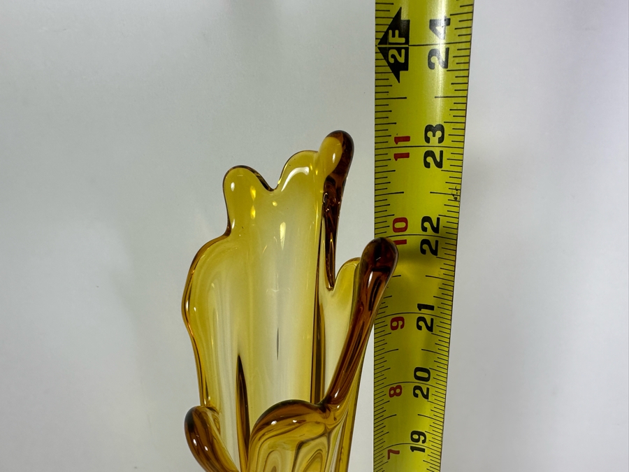 Large Vintage Viking Glass Swung Vase 23'H [Photo 8]