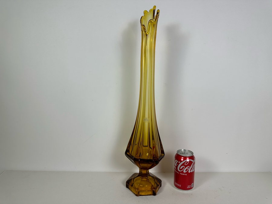 Large Vintage Viking Glass Swung Vase 23'H [Photo 7]