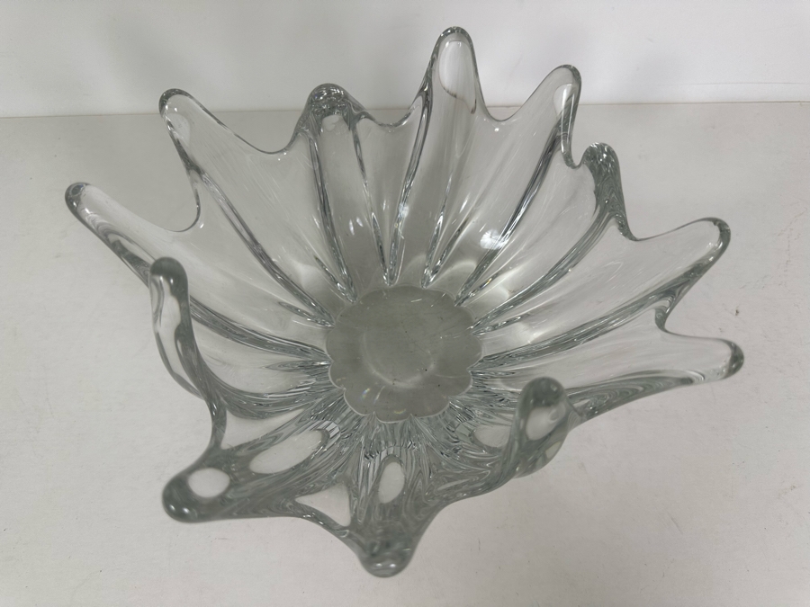Daum France Crystal Sculptural Centerpiece Bowl 8W X 4.5H [Photo 5]