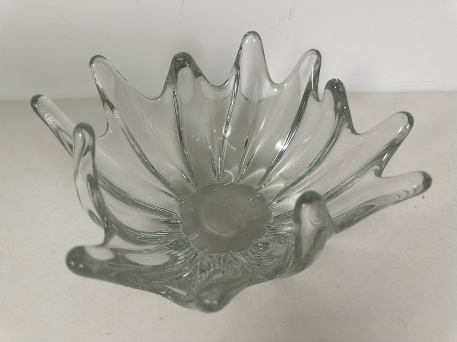 Daum France Crystal Sculptural Centerpiece Bowl 8W X 4.5H [Photo 4]