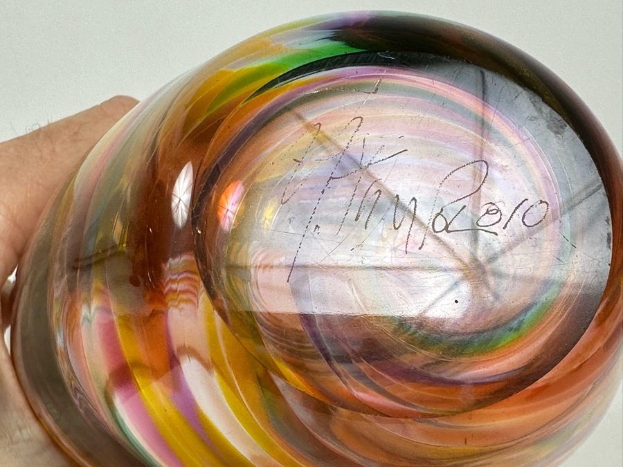 Vintage Signed Little River Hot Glass Studio Art Glass Vase 12.5'H [Photo 8]