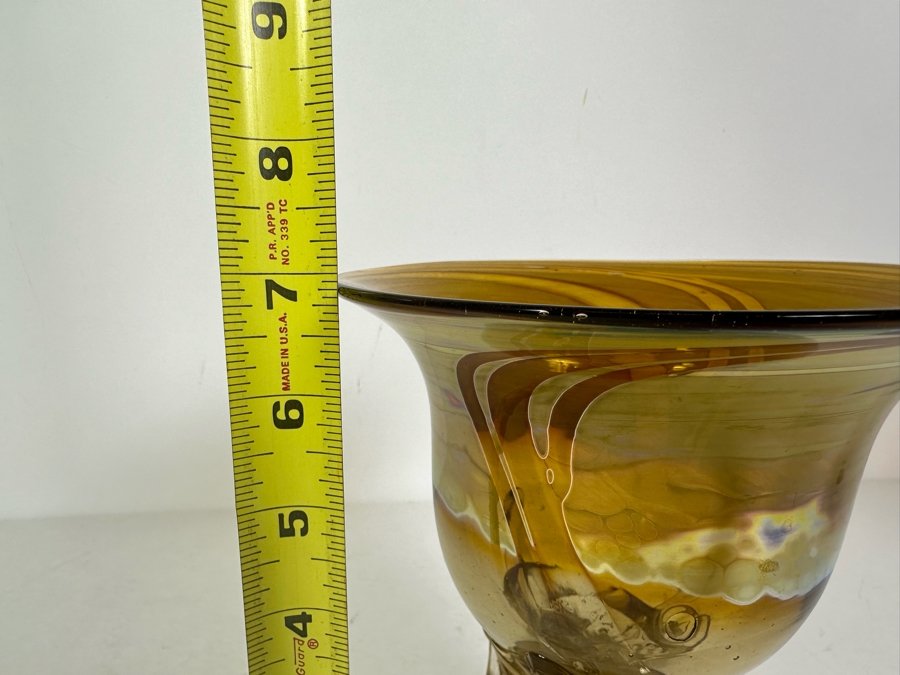 Signed Talitha Art Glass Vase 7'H [Photo 10]