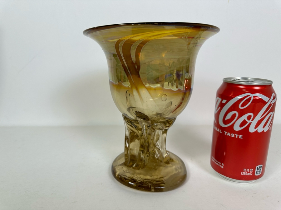 Signed Talitha Art Glass Vase 7'H [Photo 11]