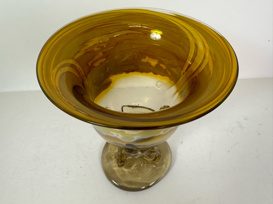 Signed Talitha Art Glass Vase 7'H [Photo 4]