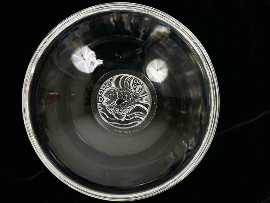 Vintage Signed Orrefors Sweden Art Glass Bowl 7.5W X 2.5H [Photo 2]