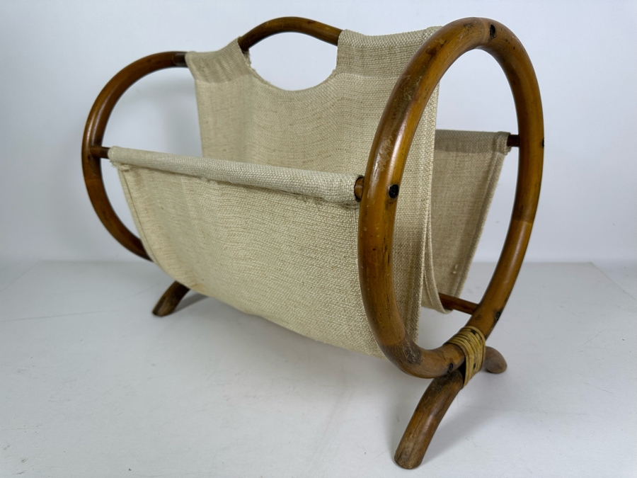 Vintage Bamboo & Rattan Magazine Rack 18'W X 14'H [Photo 3]