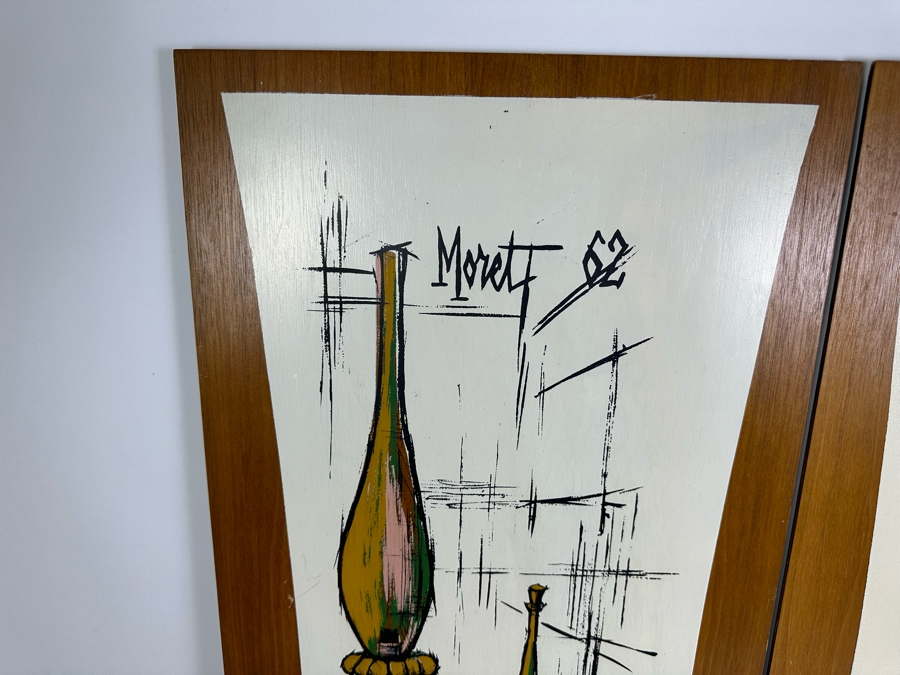 (3) Vintage 1962 Moret Still Life Prints On Wooden Wall Plaques By The Illinois Moulding Co 13.5'W X 32'H [Photo 4]