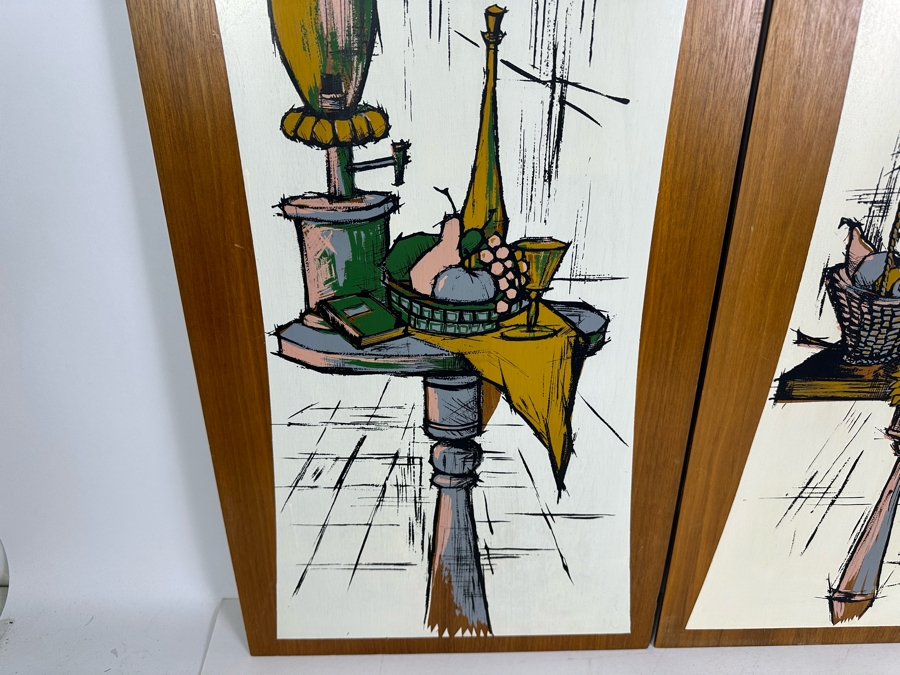 (3) Vintage 1962 Moret Still Life Prints On Wooden Wall Plaques By The Illinois Moulding Co 13.5'W X 32'H [Photo 5]