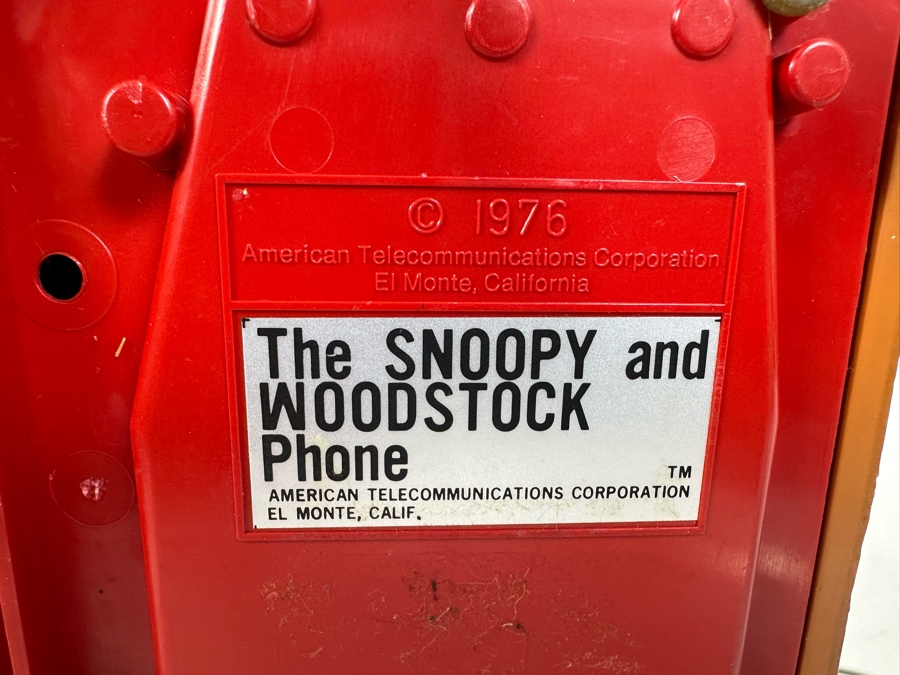 Vintage 1976 The Snoopy And Woodstock Phone By American Telecommunications Corporation 14'H [Photo 7]