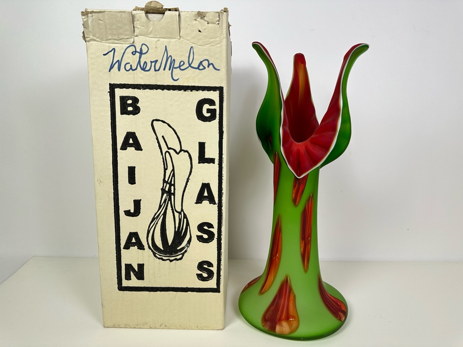 Vintage Essie Zareh Baijan Art Glass Vase From Azerbaijan Russia 16.5'H [Photo 8]