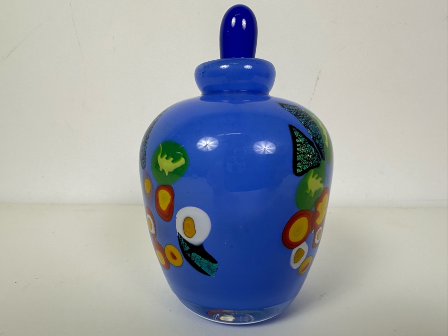 Signed Mad Art Glass Scent Bottle With Stopper 5'H [Photo 2]