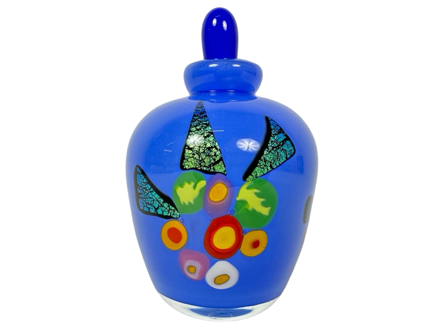 Signed Mad Art Glass Scent Bottle With Stopper 5'H [Photo 1]