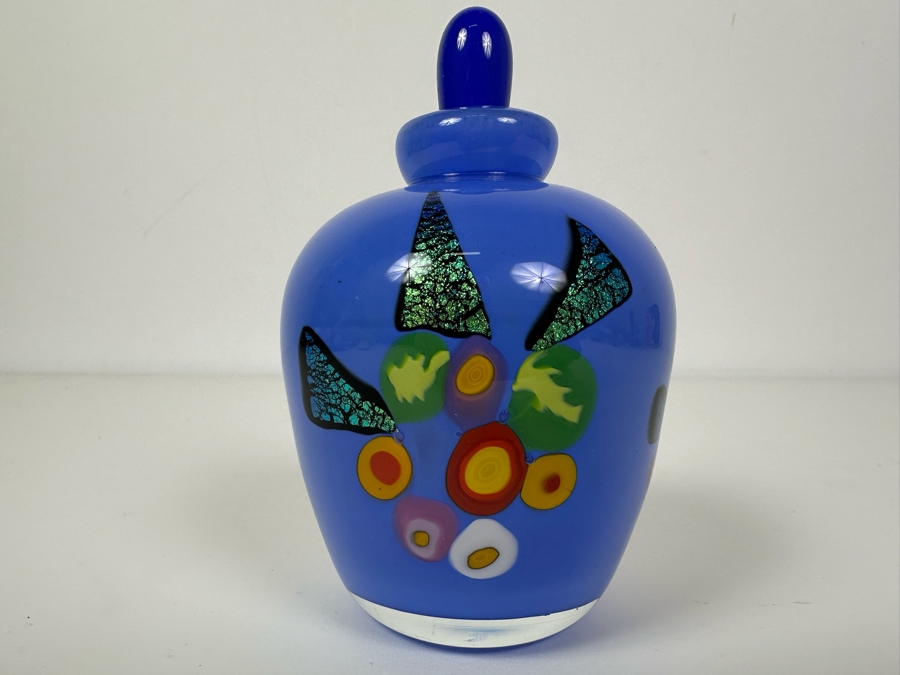 Signed Mad Art Glass Scent Bottle With Stopper 5'H [Photo 6]