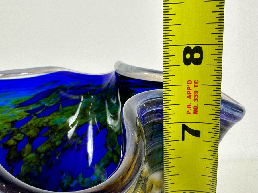 Vintage 2000 Signed MNL Art Glass Vase 7.5'H [Photo 9]
