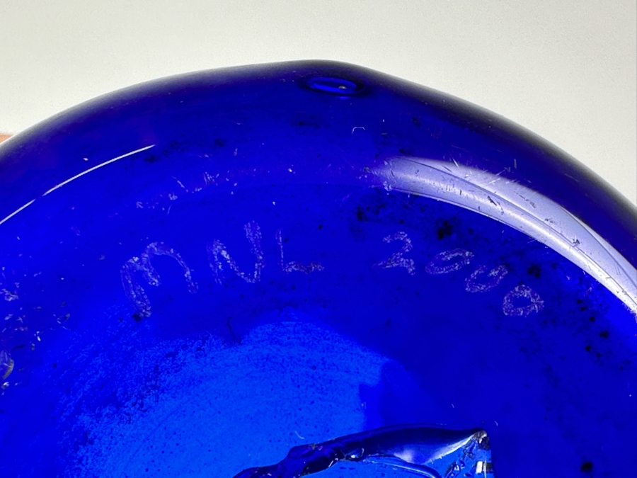 Vintage 2000 Signed MNL Art Glass Vase 7.5'H [Photo 8]