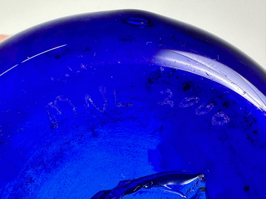 Vintage 2000 Signed MNL Art Glass Vase 7.5'H [Photo 7]