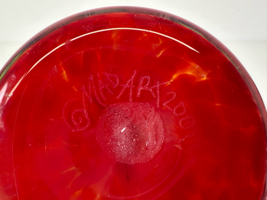 Signed Mad Art Glass Scent Bottle With Stopper 7.5'H [Photo 5]