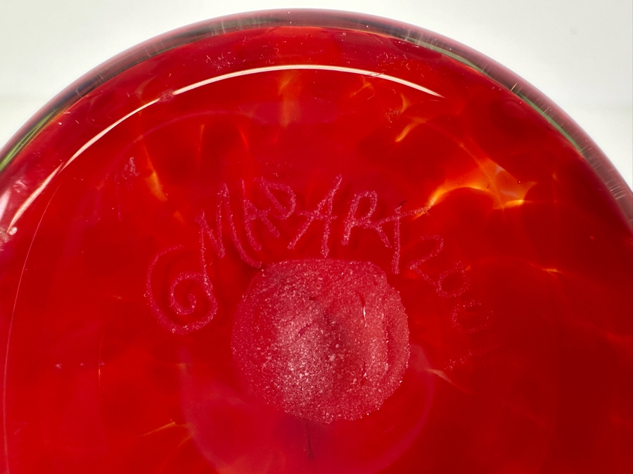 Signed Mad Art Glass Scent Bottle With Stopper 7.5'H [Photo 7]