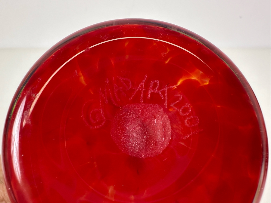 Signed Mad Art Glass Scent Bottle With Stopper 7.5'H [Photo 6]