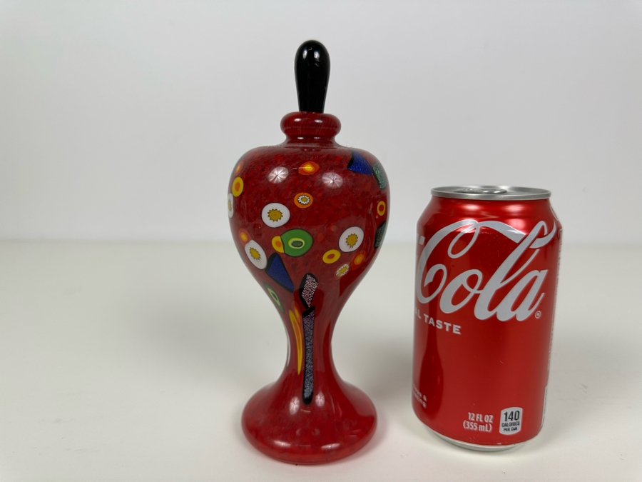 Signed Mad Art Glass Scent Bottle With Stopper 7.5'H [Photo 4]