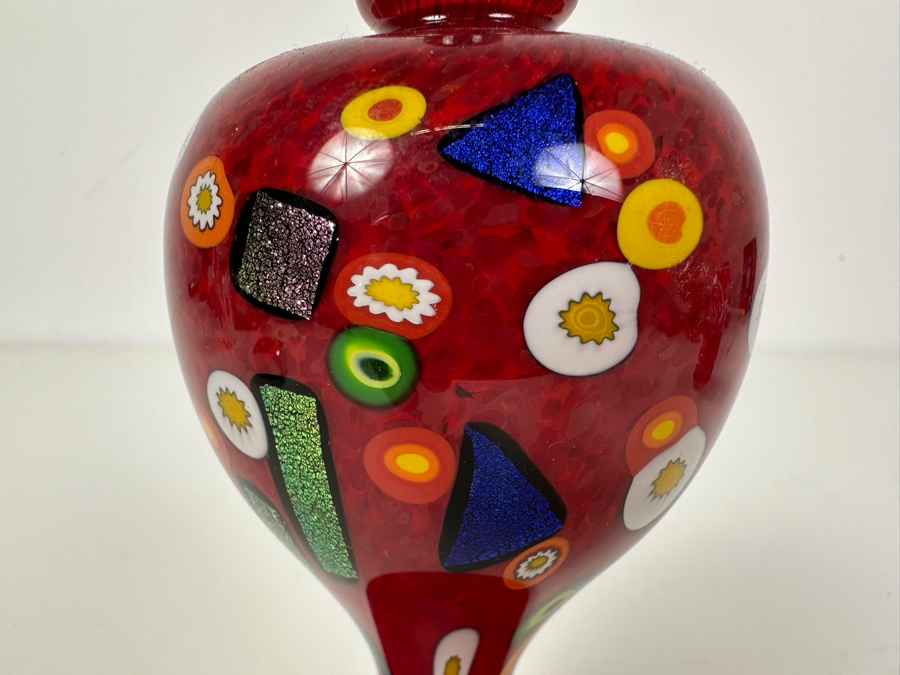 Signed Mad Art Glass Scent Bottle With Stopper 7.5'H [Photo 2]