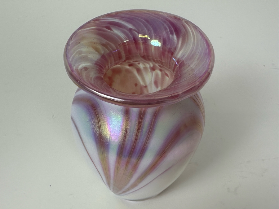Signed Art Glass Vase 5'H [Photo 3]