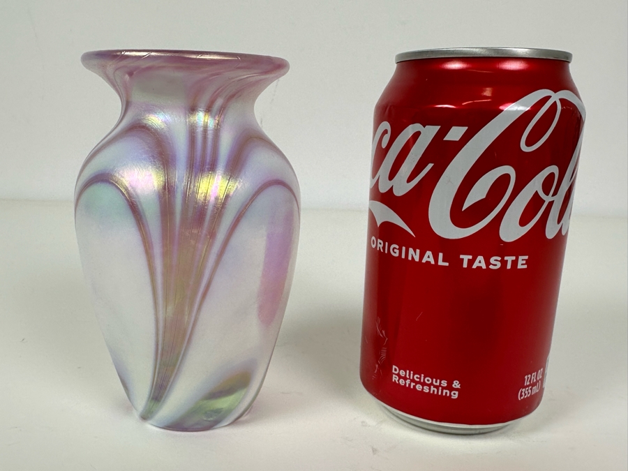 Signed Art Glass Vase 5'H [Photo 6]