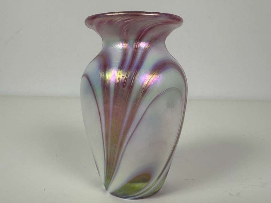 Signed Art Glass Vase 5'H [Photo 2]