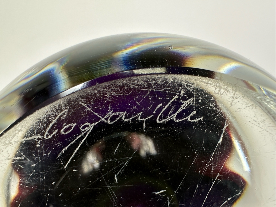 Vintage 1967 MCM Signed Flygsfors Swedish Art Glass Vase 12.5'H [Photo 7]