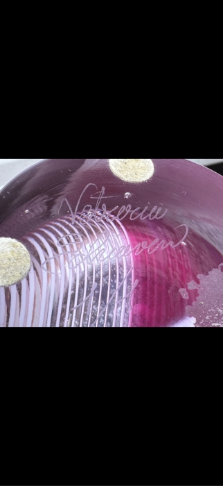 Stunning Large Massimiliano Schiavon Etched Murano Art Glass Vase With Pink Tones Signed 1/1 24'H [Photo 16]