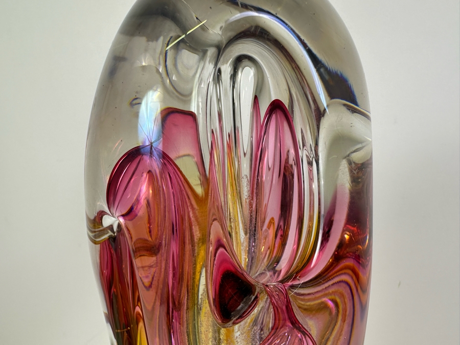 Vintage Large Signed Adam Jablonski Multi-Color Sculptural Art Glass Handmade In Poland 19'H [Photo 9]