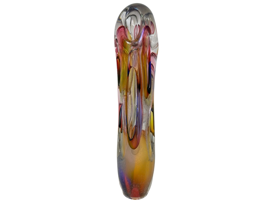 Vintage Large Signed Adam Jablonski Multi-Color Sculptural Art Glass Handmade In Poland 19'H [Photo 2]