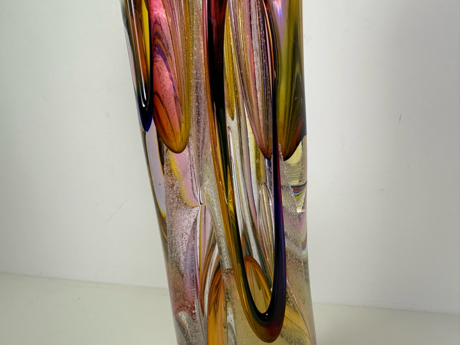 Vintage Large Signed Adam Jablonski Multi-Color Sculptural Art Glass ...