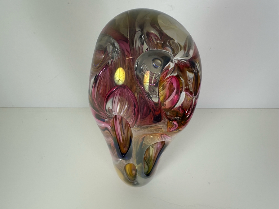 Vintage Large Signed Adam Jablonski Multi-Color Sculptural Art Glass ...